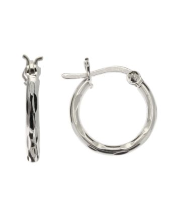Sterling Silver Small Diamond Cut Hoop Earrings