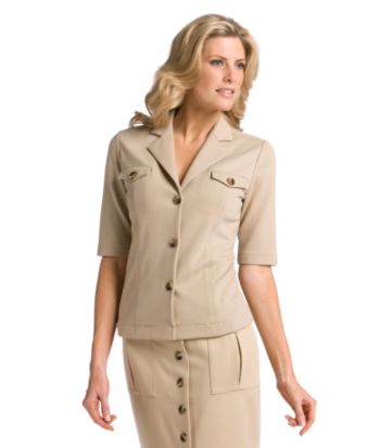 Liz Claiborne New York Elbow Sleeve Safari Jacket