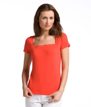 Liz Claiborne New York Solid Squareneck Top
