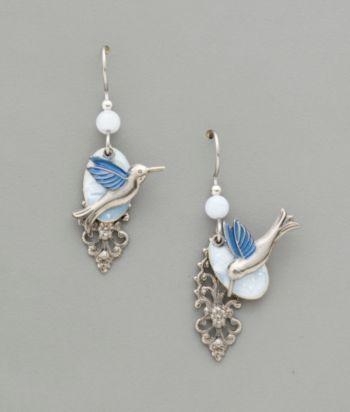Silver Forest® Hummingbird on Cloud Earrings