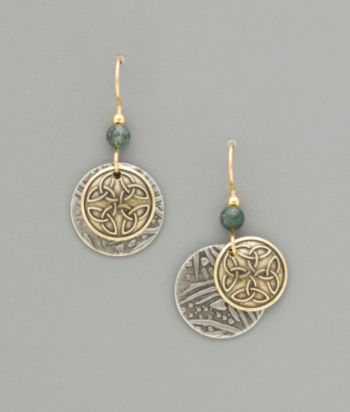 Silver Forest® Celtic Knot Layered Disc Earrings