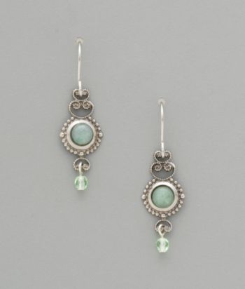 Silver Forest Aventurine Filligree Earrings