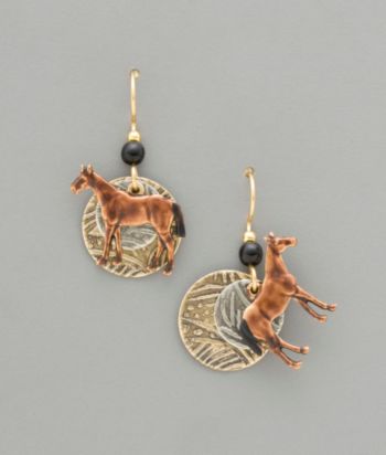 Silver Forest Chestnut Mare Earrings
