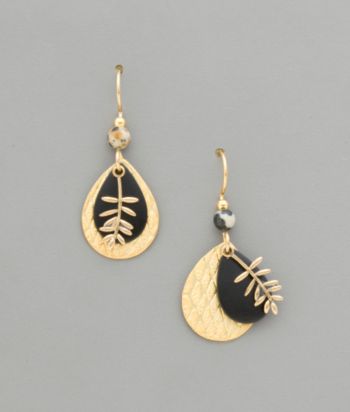 Silver Forest Golden Branch Drop Earrings