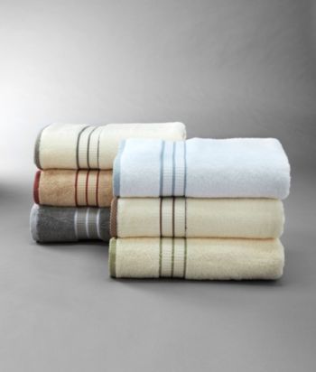 LivingQuarters Imperial Bamboo Banded Stripe Towel Collection