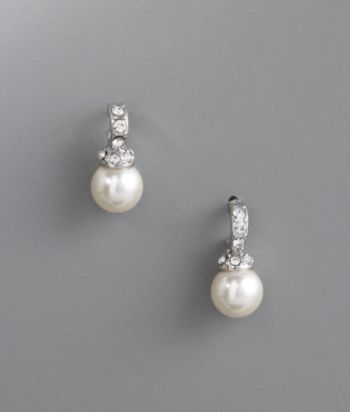 Studio Works® 8mm Pearl Half Hoop Earrings - White