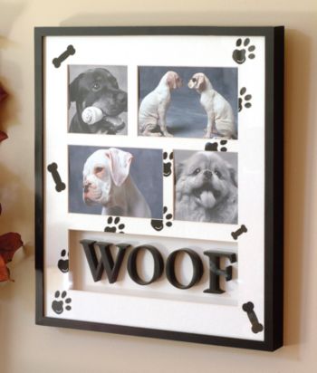 Linea Font Collage 13x15 Frame - Woof Black