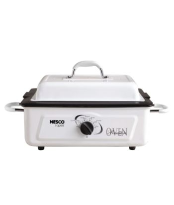 Nesco 5-Quart Classic White Roaster Oven with Porcelain Cookwell