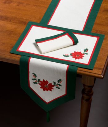 Poinsettia Table Linens by LivingQuarters
