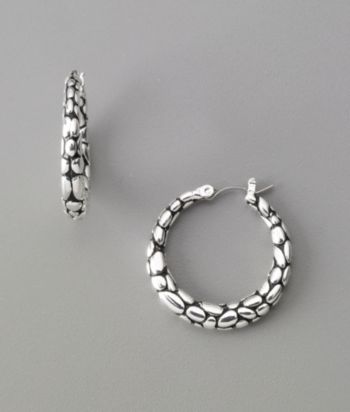 Napier® Casual Textured Pierced Hoop Earrings - Silvertone