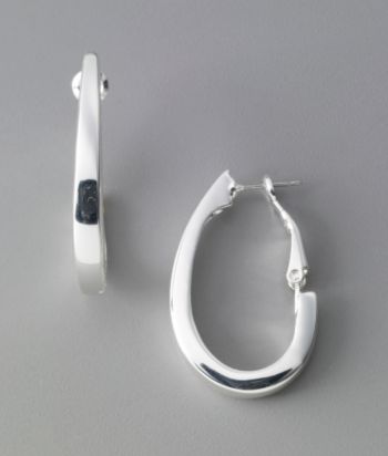 Napier® Oval Hoop Earrings - Silvertone