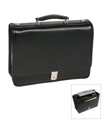 McKlein I Series River North Triple Compartment Briefcase in Black