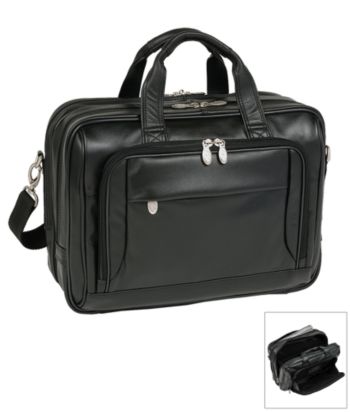McKlein I Series West Loop Expandable Double Compartment Briefcase in Black