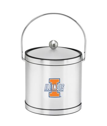 Kraftware™ University of Illinois Brushed Chrome 3-Quart Ice Bucket with Logo