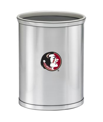 Kraftware™ Florida State Brushed Chrome Wastebasket with Logo