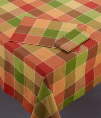 Autumn Check Table Linens by LivingQuarters