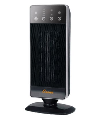 Crane Black Ultra Slim Mini Tower Ceramic Heater