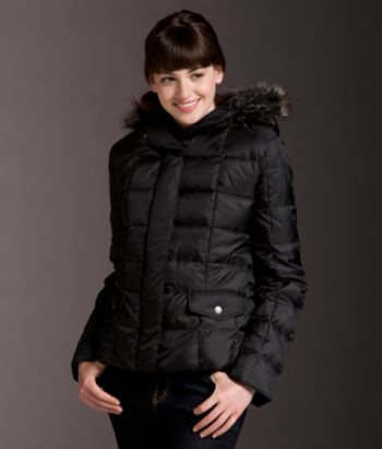 Ruff Hewn Faux-fur Trim Cropped Coat - Black