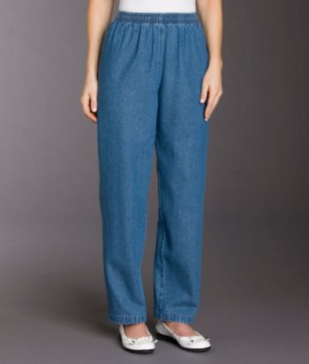 Breckenridge® Petites' Pull-on Denim Pants - Medium Wash