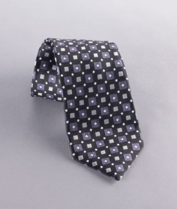 Kenneth Roberts Platinum® Men's Union Squares Silk Tie - Black