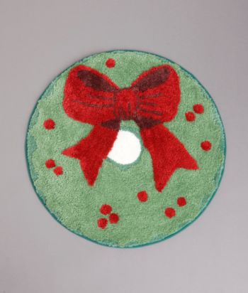 Sunham Home Fashions Holly Wreath Holiday Rug