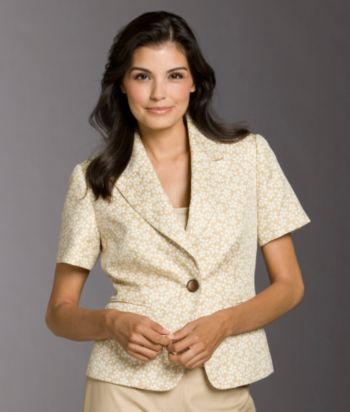 Evan-Picone® Petites' Mini-floral Jacquard Jacket - Rye Multi