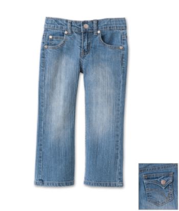 Little Miss Attitude Girls' 2T-6X Stretch Denim Jeans - Medium Wash