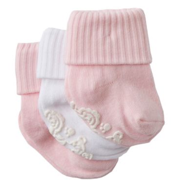 Cuddle Bear® Baby Girls' Pink Gripper Booties
