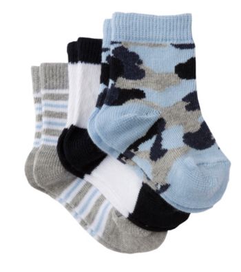 Cuddle Bear Baby Boys' 3-Pack Pattern Booties - Blue Camo