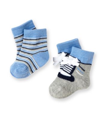 Cuddle Bear® Baby Boys' Black/Blue 2-pk. Sport Booties