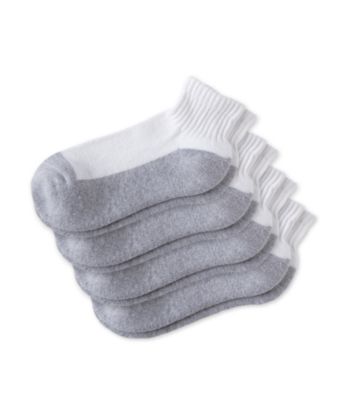 Statements Boys' 4-Pack Quarter Top Sports Socks - Grey Bottom