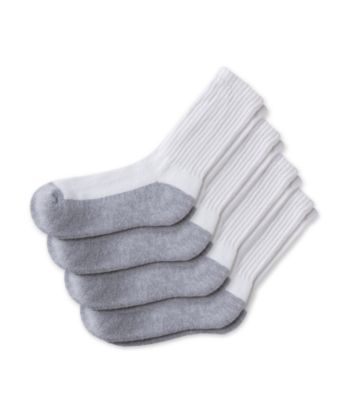Statements Boys' 4-Pack Crew Sport Sock - Grey Bottom