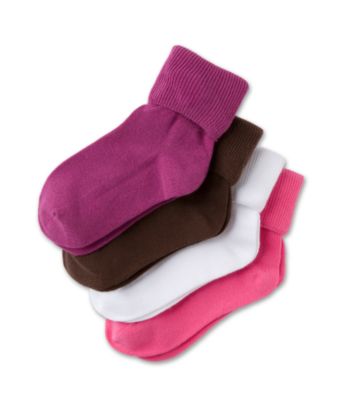 Miss Attitude Girls' 4-Pack Turn Cuff Sock - Bright Combo