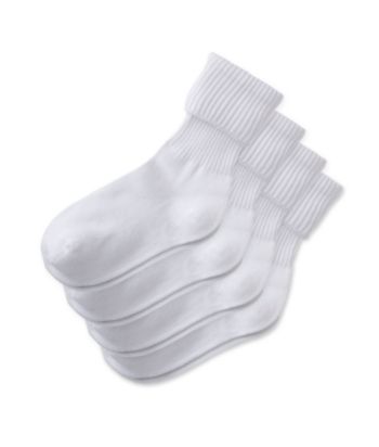 Miss Attitude Girls' 4-Pack Triple Roll Sock - White