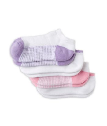 Miss Attitude Girls' 4-Pack Low Cut Cushion Mesh Sock - Pastel Combo