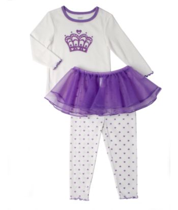Carter's® Infant and Toddler Girls' Princess 3-Piece Sleep Set - White/Purple
