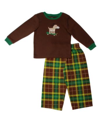 Carter's® Boys' 2T-4T Plaid 2-Piece Dog Sleep Set - Brown/Green