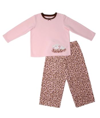 Carter's® Girls' 2T-14 Leopard Cat 2-Piece Fleece Sleep Set - Ivory/Pink