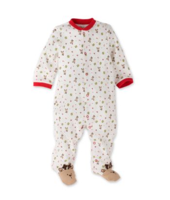 Little Me Baby Boys' Reindeer First Christmas Footie - Ivory
