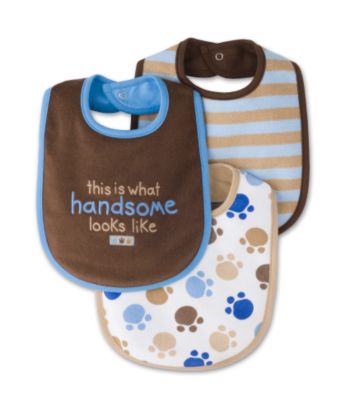 Carter's® Baby Boys' 3-Pack Feeder Bibs - Brown