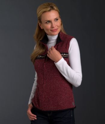 Woolrich® Winter Scene Fleece Vest - Ruby