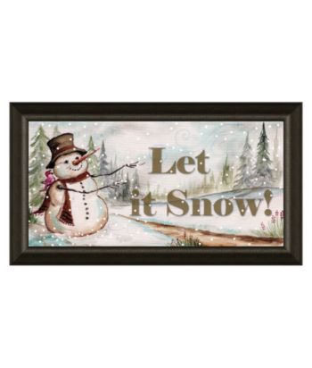 LivingQuarters Holiday Framed Art - Let it Snow