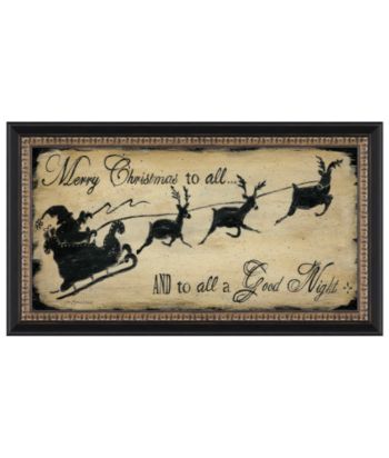 LivingQuarters Holiday Framed Art - Merry Christmas to All