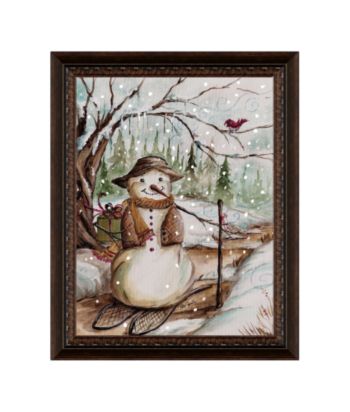 LivingQuarters Holiday Framed Art - Country Snowman