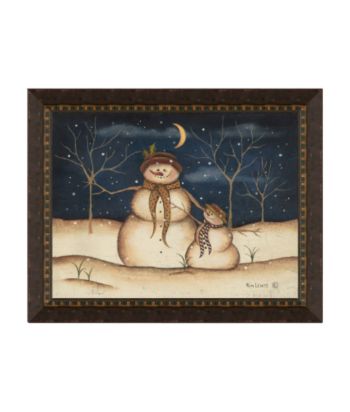 LivingQuarters Holiday Framed Art - Two Snowmen