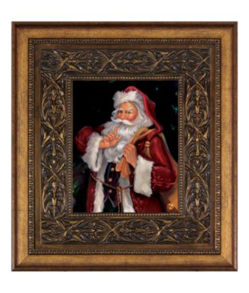 LivingQuarters Holiday Framed Art - Shhh! Santa