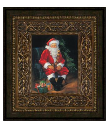 LivingQuarters Holiday Framed Art - Santa is In