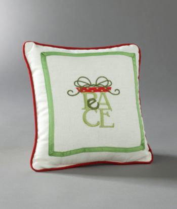 LivingQuarters Decorative Holiday Pillow - Peace