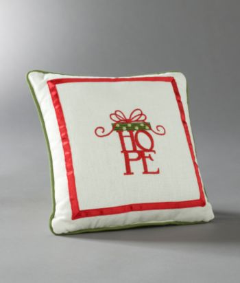 LivingQuarters Decorative Holiday Pillow - Hope