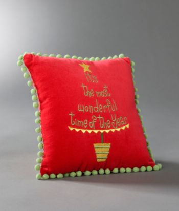 LivingQuarters Decorative Holiday Pillow - Most Wonderful